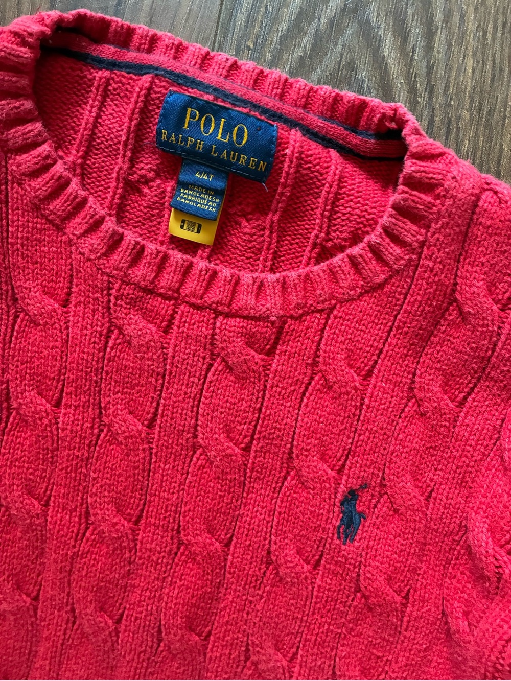 Polo by Ralph Lauren Kids Red Cable Knit Sweater - Picture 3 of 4